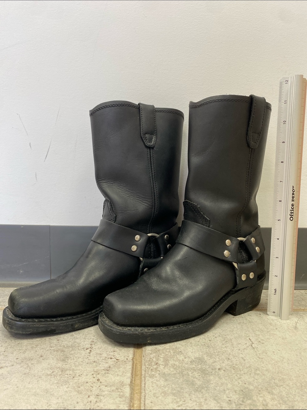 Dingo Black Leather Harness Boots - Women's Moto Boots